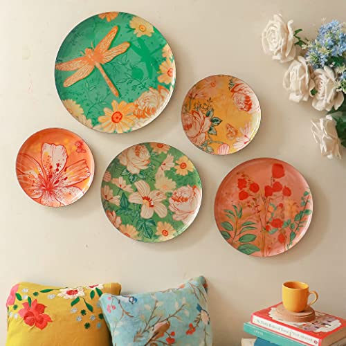 RITUALISTIC Pastel Blooms Iron Wall Art (Multicolor) - Set of 5 |Home Decor | Painting | Divine | Intricate Designs